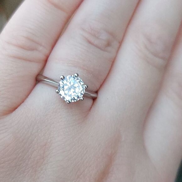 2Ct Cubic Zircon 925 Silver Ring - Picture 1 of 8